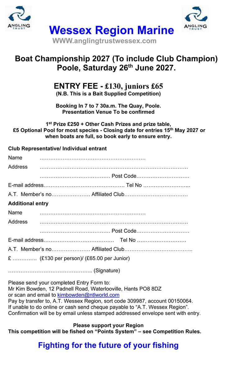 Boat Entry form 2026